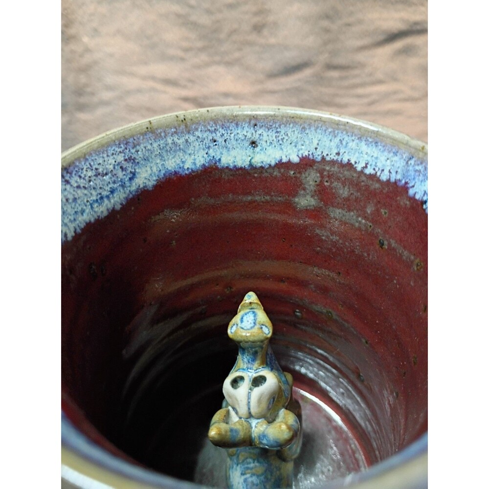 Vintage Hidden Dragon Stone Ware Mug Clay Images Melissa Hogenson Art Pottery - Picture 8 of 16